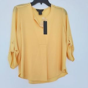 Yellow v-neck Blouse NWT